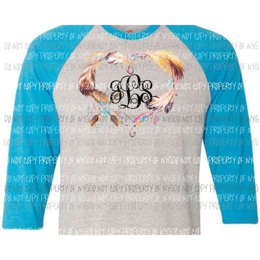 BOHO Feather Heart sublimation transfer Heat Transfer