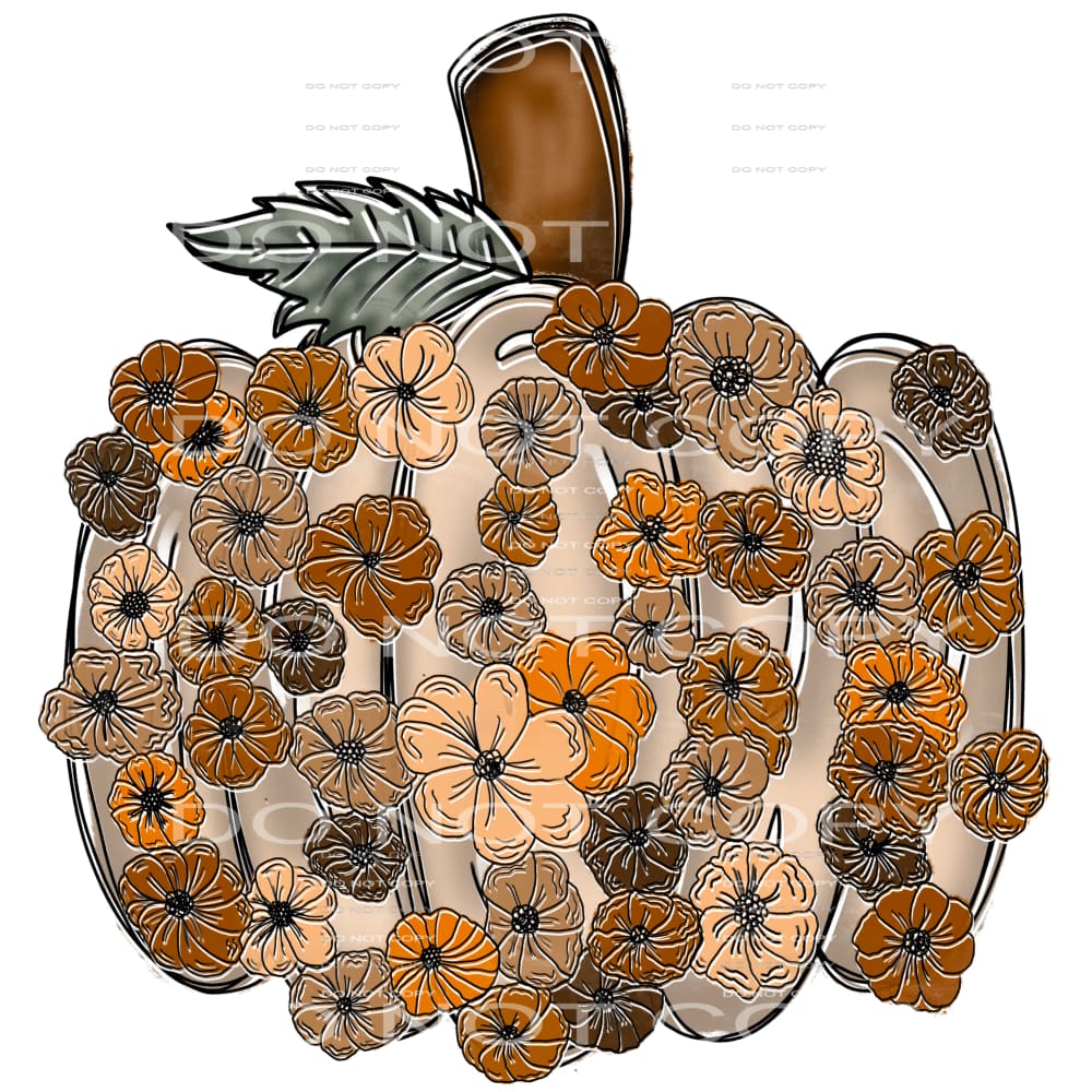 Boho Flower Pumpkin #5178 Sublimation transfers - Heat