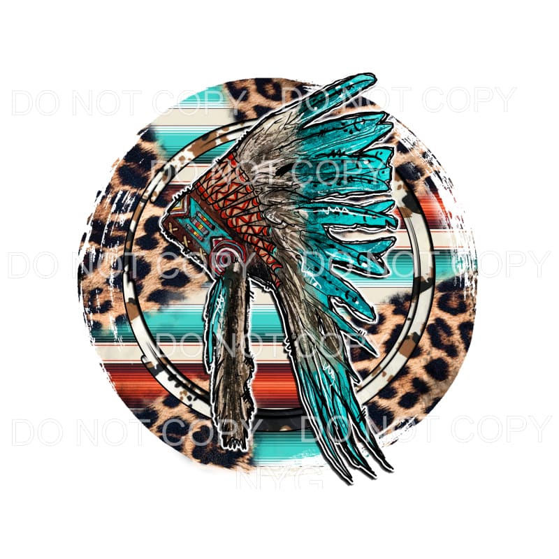 BOHO Head Dress serape leopard # 31 Sublimation transfers - 