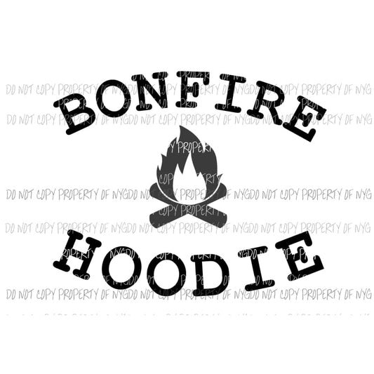 BonFire Hoodie Black Sublimation transfers Heat Transfer