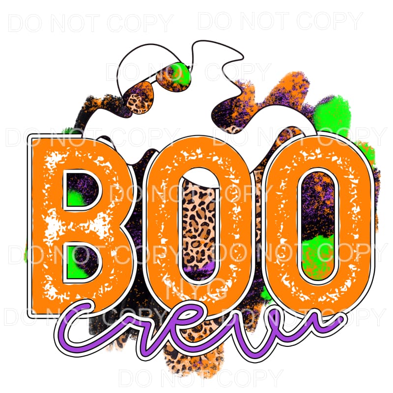 Boo Crew Ghost Leopard Purple Orange Green Grunge #355 