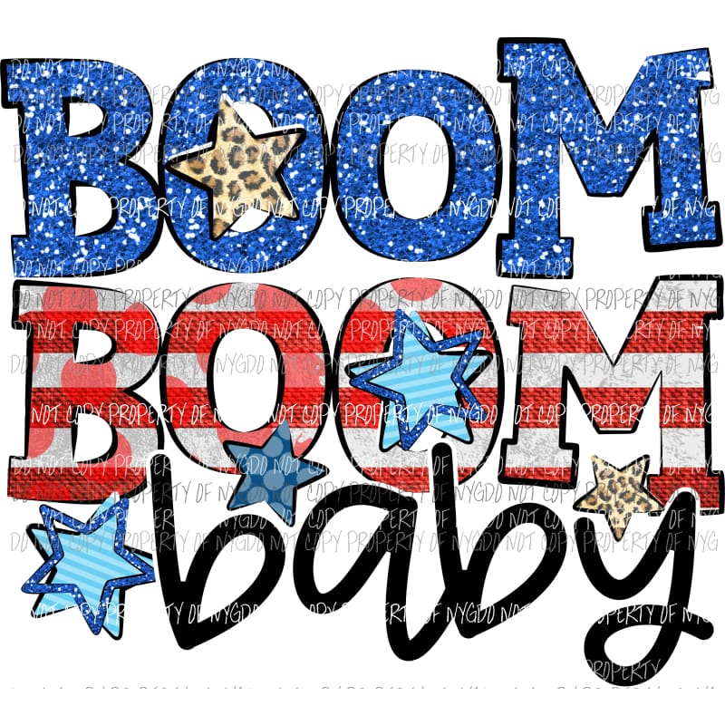 Boom Boom Baby Sublimation transfers Heat Transfer