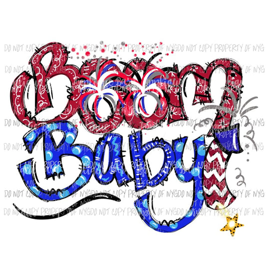 Boom Baby Sublimation transfers usa 4th of july america Heat Transfer