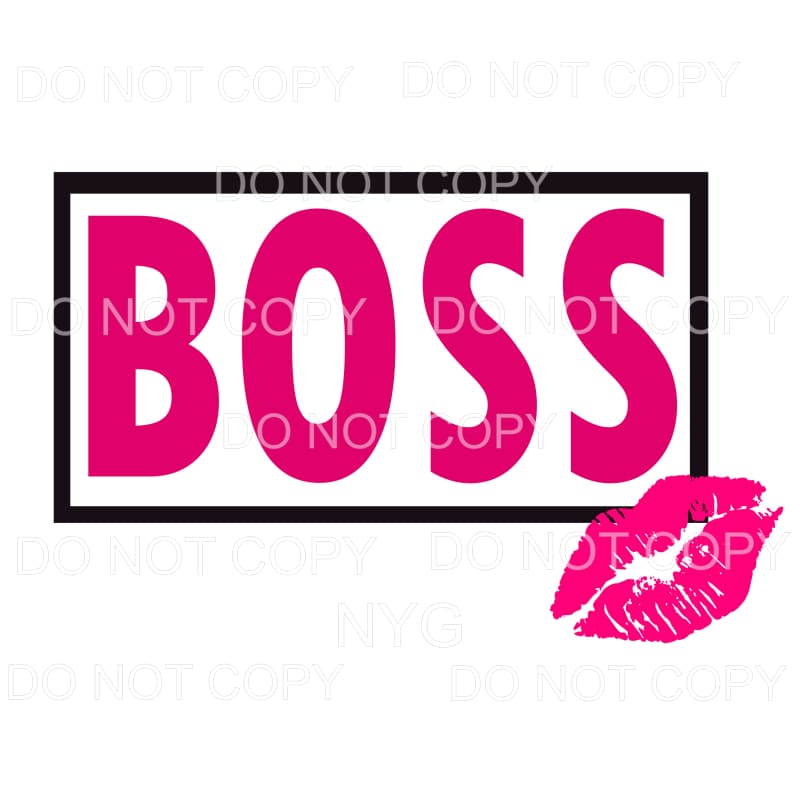 Boss Pink Lips Sublimation transfers - Heat Transfer