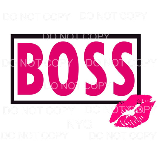 Boss Pink Lips Sublimation transfers - Heat Transfer