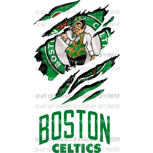 Boston Celtics ripped design Sublimation transfers Heat Transfer