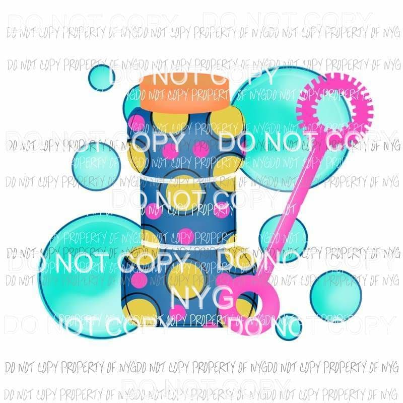 Bottle of Bubbles polka dots Sublimation transfers Heat Transfer