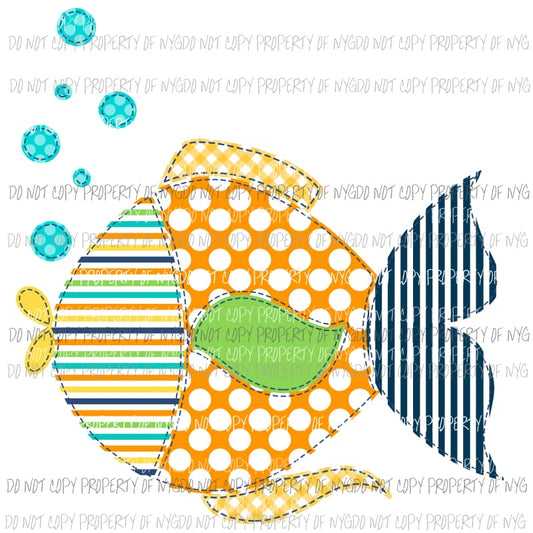 Boy Fish multiple patterns Sublimation transfers Heat Transfer