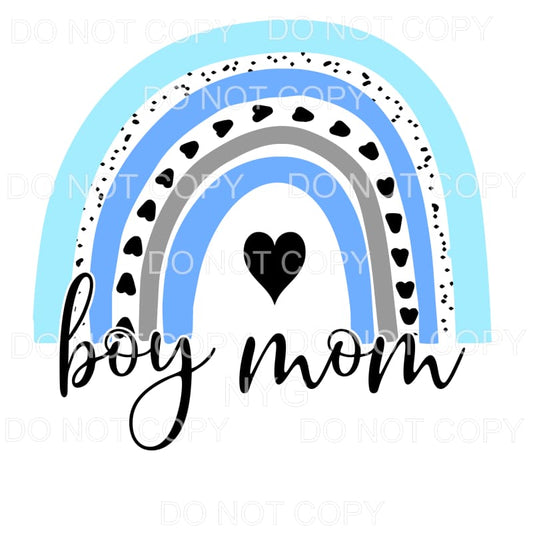 Boy Mom Blue Rainbow Sublimation transfers - Heat Transfer