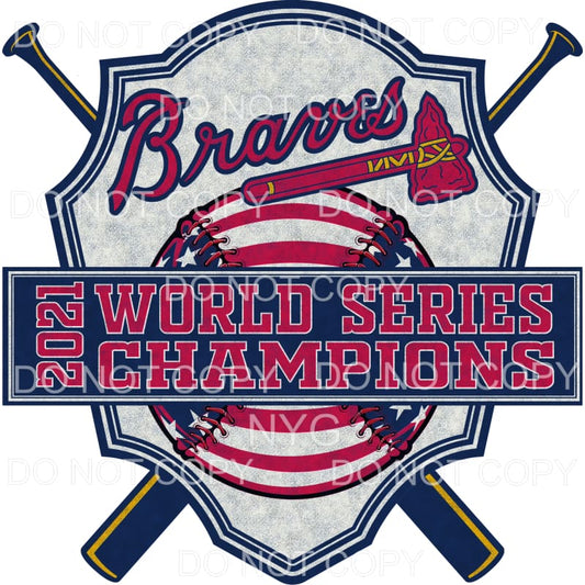 Braves 2021 World Series Champions Red White Blue Baseball 