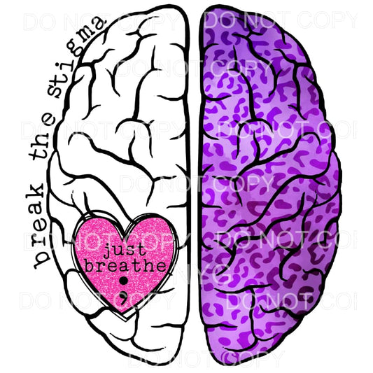 Break The Stigma Just Breath Purple Leopard Suicide 