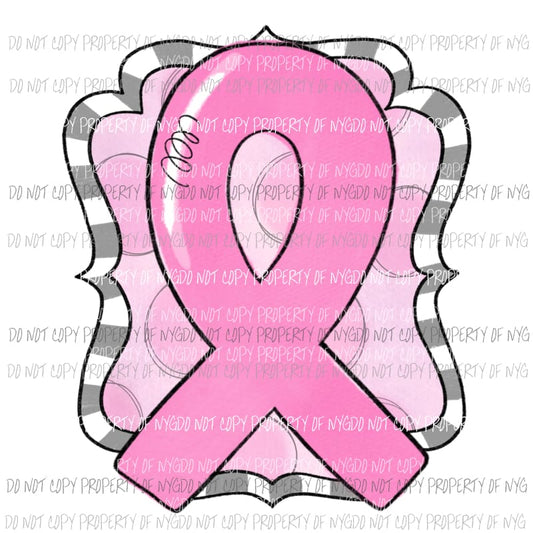 Breast Cancer Awareness Pink Ribbon large # 2 Sublimation transfers Heat Transfer