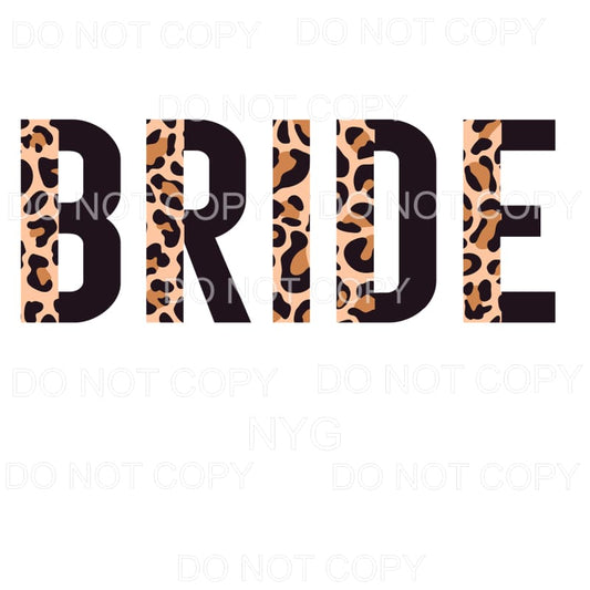Bride Half Leopard Black Sublimation transfers - Heat 