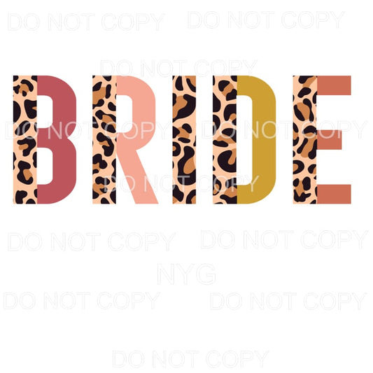 Bride Half Leopard Neutral Sublimation transfers - Heat 
