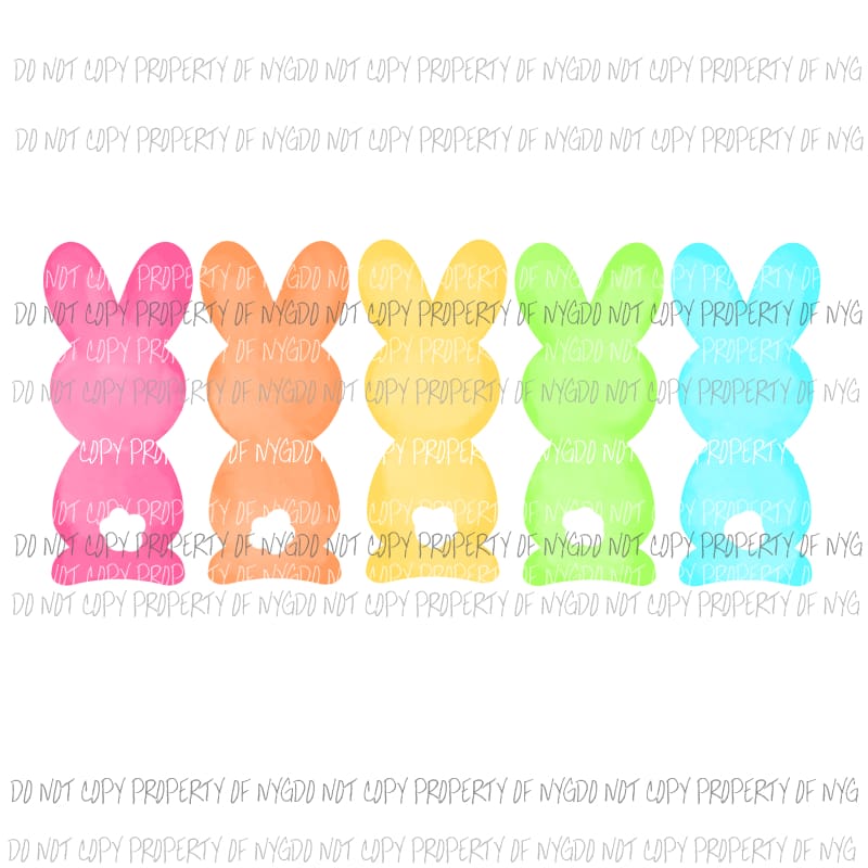 Bright Bunny Lineup Sublimation transfers Heat Transfer