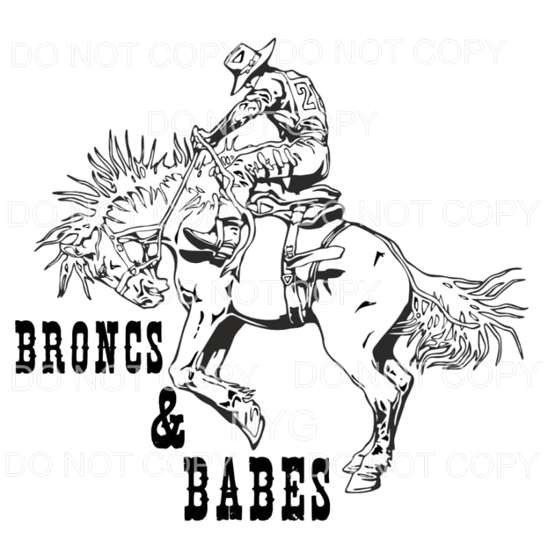 Broncs & Babes Cowboy Horse Rodeo #140 Sublimation transfers