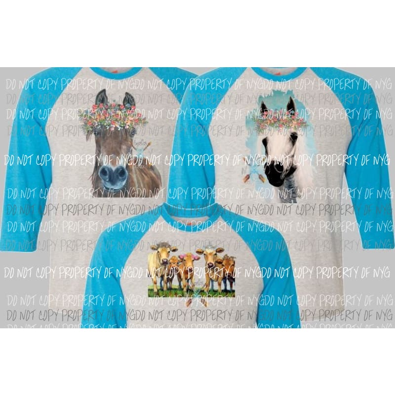 Brown horse flowers sublimation transfer Heat Transfer
