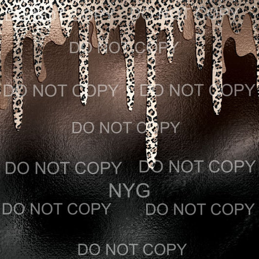 Brown Leopard Paint Drip Sheet #10 Sublimation transfers - 