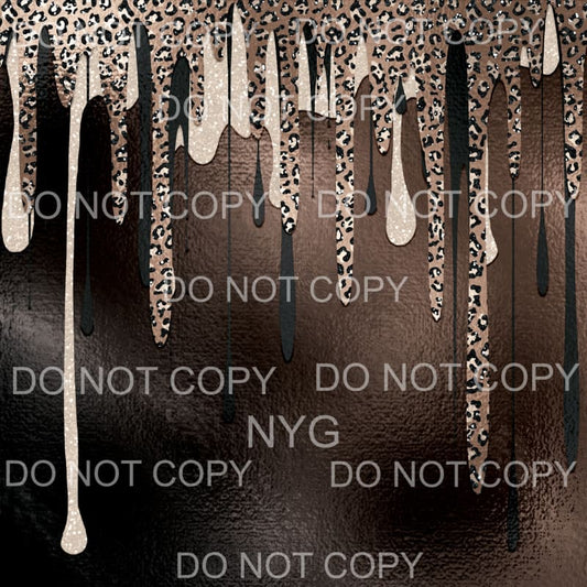 Brown Leopard Paint Drip Sheet #15 Sublimation transfers - 