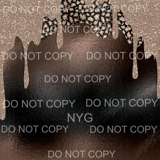 Brown Leopard Paint Drip Sheet #16 Sublimation transfers - 