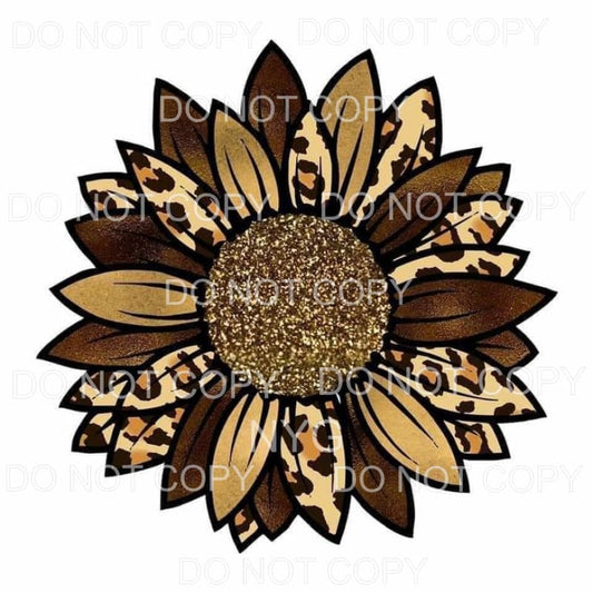 Brown Leopard Sunflower Sublimation transfers - Heat 