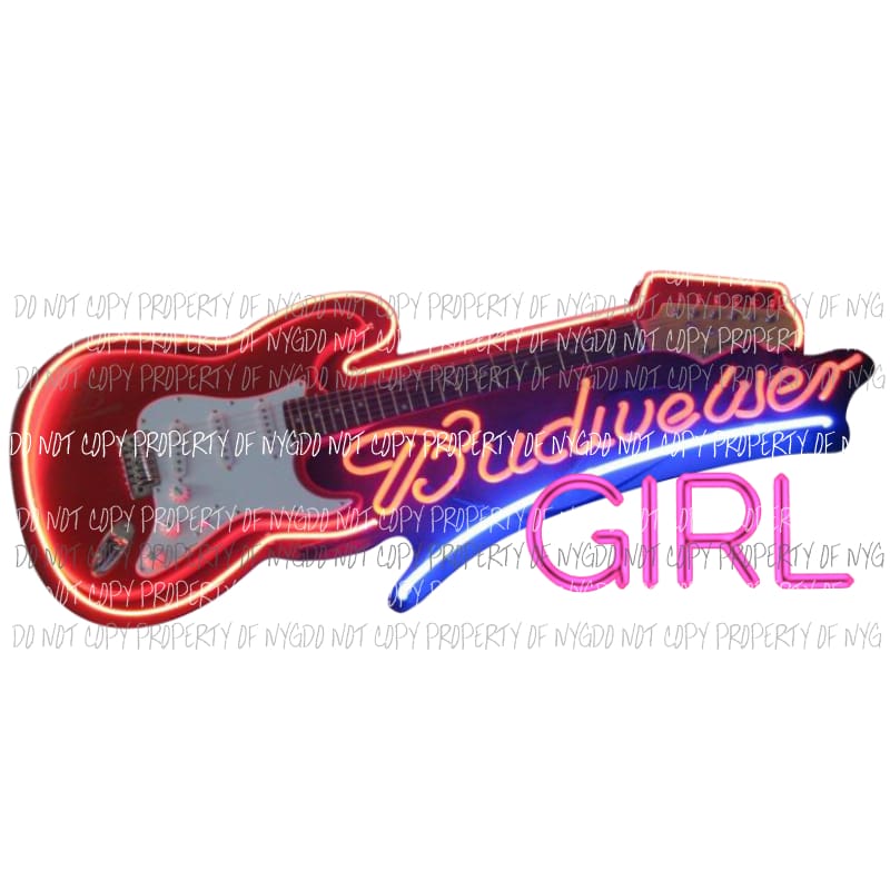 Budweiser Girl Neon Sublimation transfers Heat Transfer
