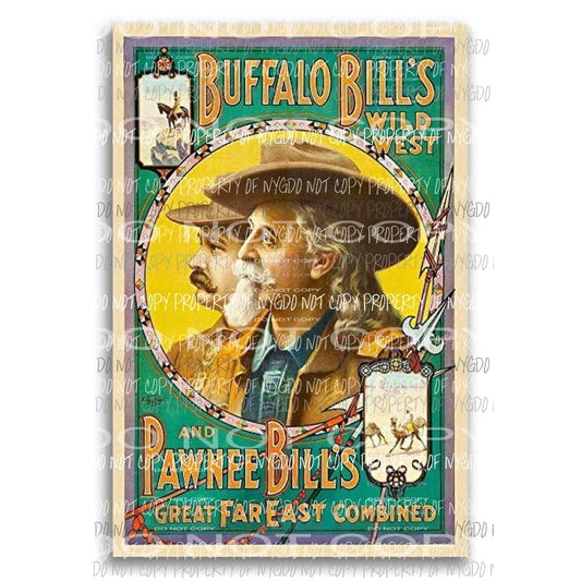 Buffalo Bills Wild West Pawnee Bills western poster Sublimation transfers Heat Transfer