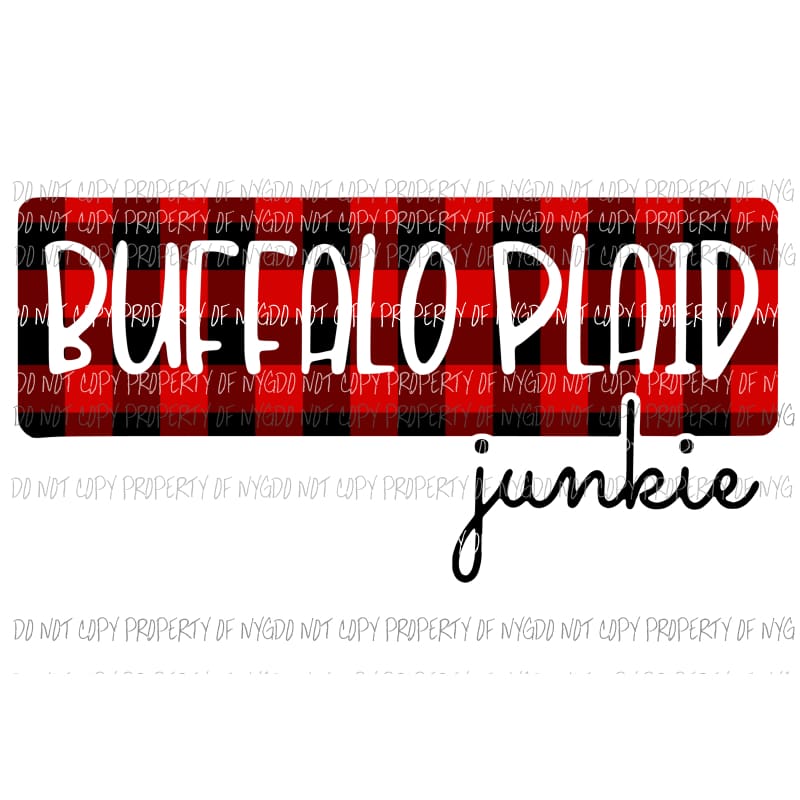 Buffalo Plaid Junkie Red Sublimation transfers Heat Transfer