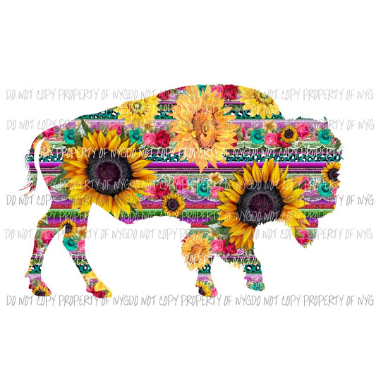 Buffalo serape flower Sublimation transfers Heat Transfer