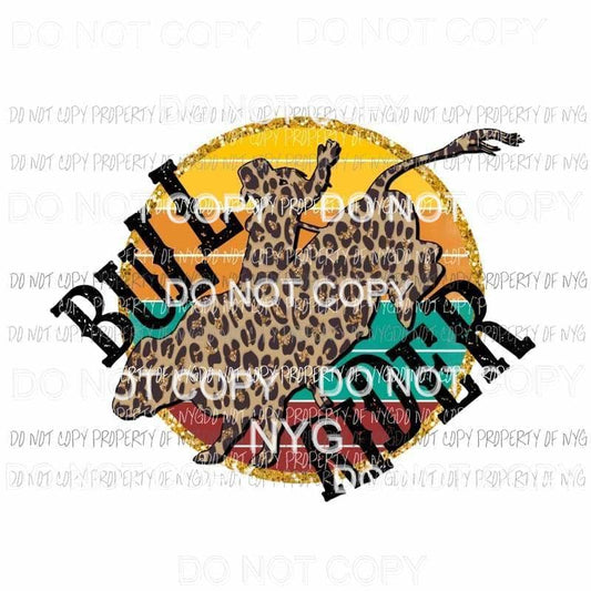 Bull Rider leopard Sublimation transfers Heat Transfer
