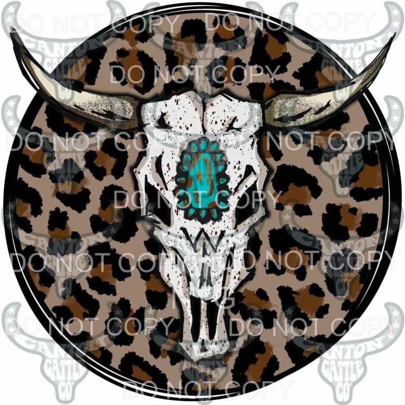 Bull Skull # 105 Sublimation transfers - Heat Transfer