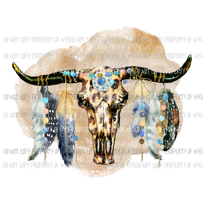 Bull skull # 15 Boho Sublimation transfers Heat Transfer