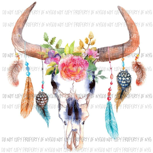 BUll skull mc309 Heat Transfer