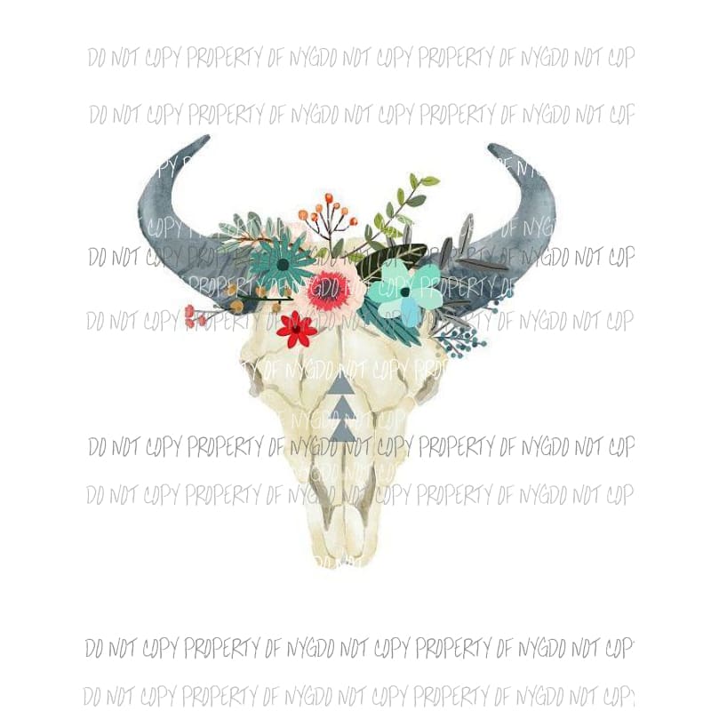 BUll skull mc310 Heat Transfer
