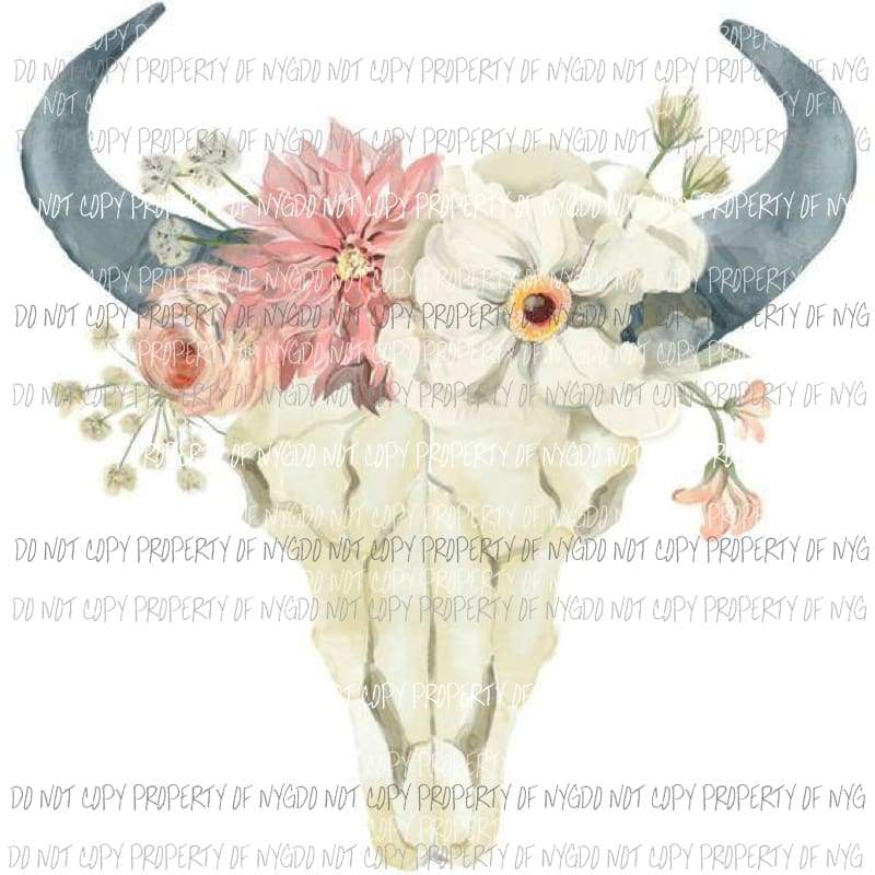 BUll skull mc311 Heat Transfer