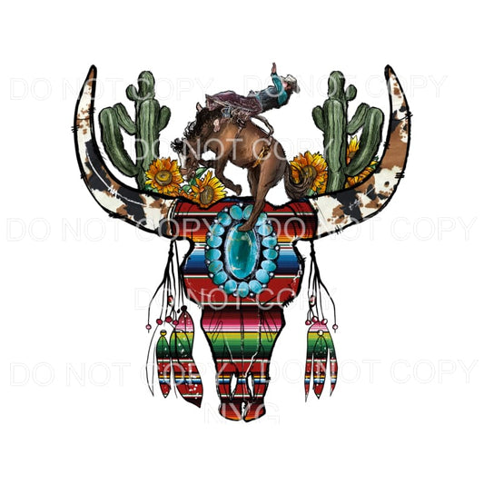 Bull Skull Rodeo Serape #57 Sublimation transfers - Heat 