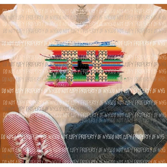Bull Skull TX serape Texas sublimation transfer Heat Transfer