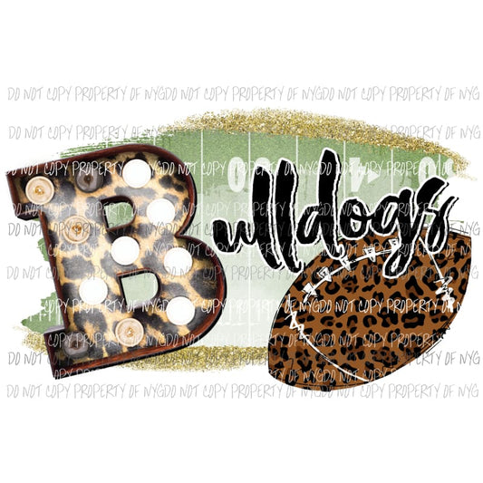 Bulldogs football field leopard Sublimation transfers Heat Transfer