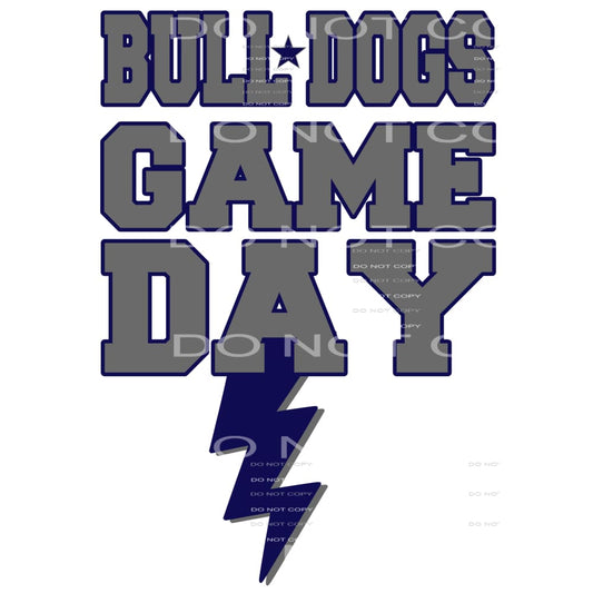 Bulldogs game day bolt navy # 8093 Sublimation transfers -