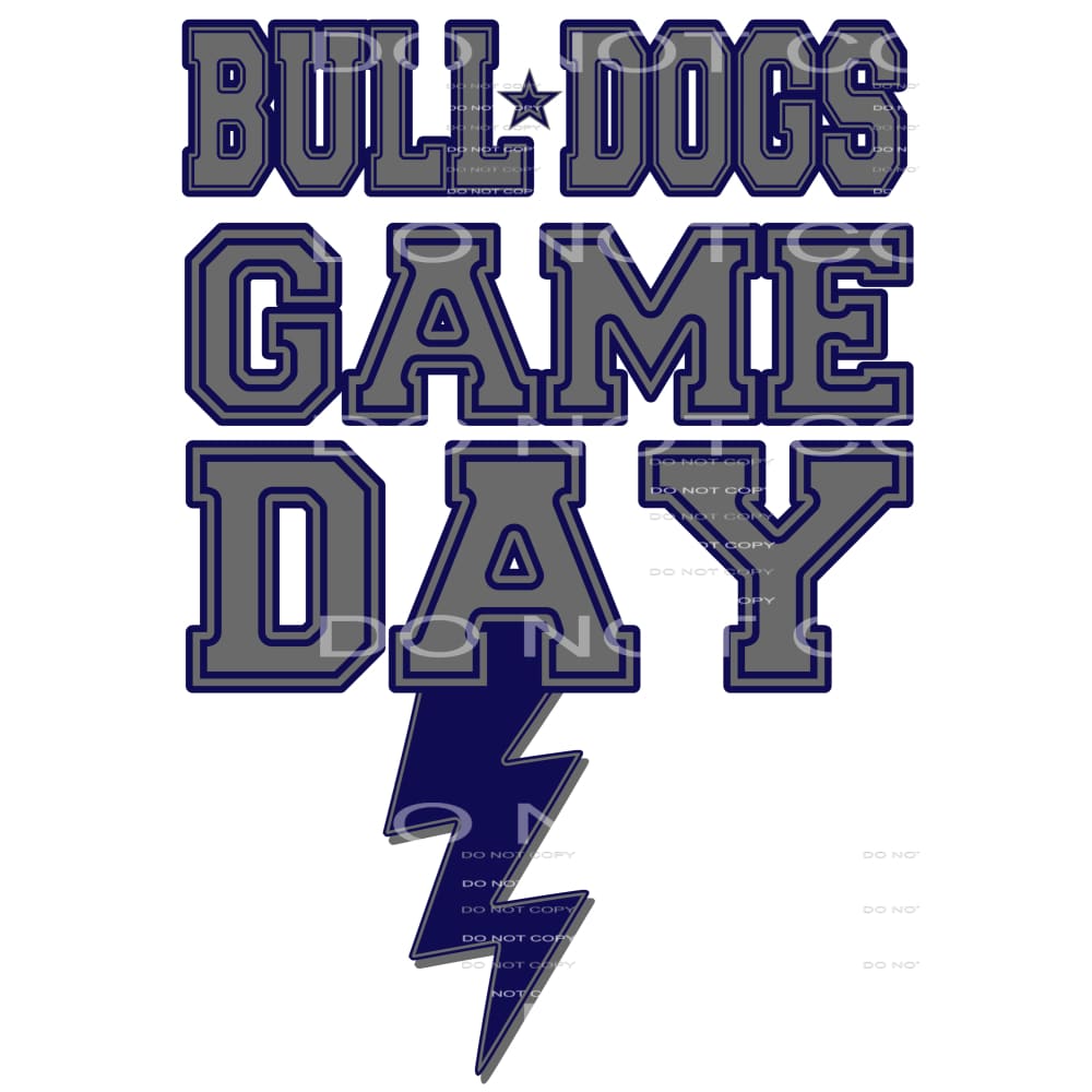 Bulldogs game day bolt navy # 8107 Sublimation transfers -