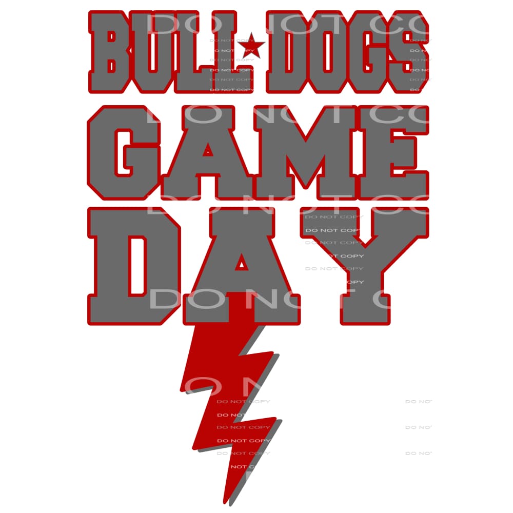 bulldogs game day bolt red # 8094 Sublimation transfers -