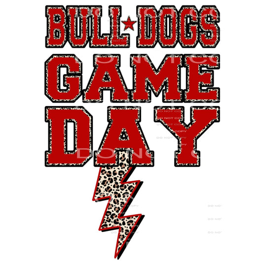 bulldogs game day bolt red # 8096 Sublimation transfers -