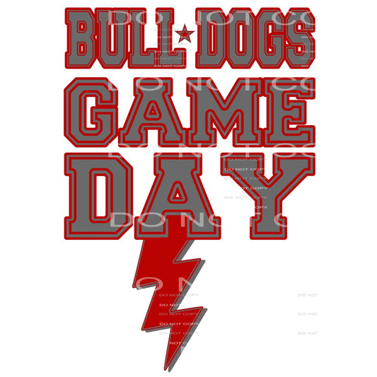 bulldogs game day bolt red # 8108 Sublimation transfers -