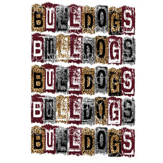 Bulldogs maroon BLOCK # 112 Sublimation transfers - Heat 