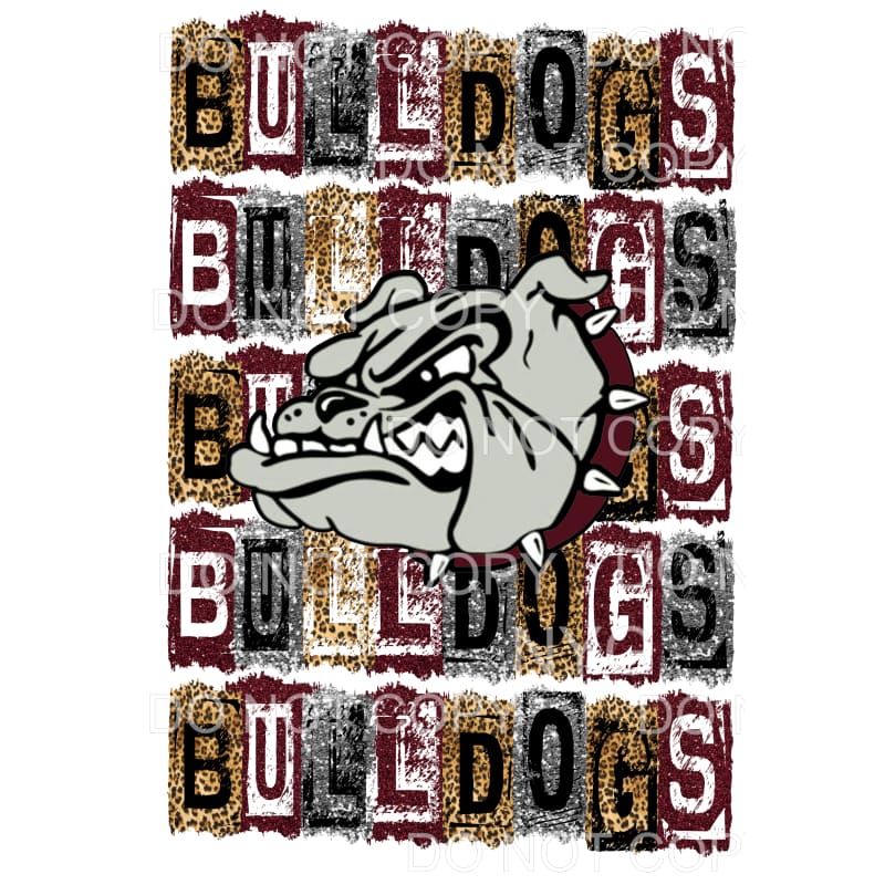 Bulldogs maroon BLOCK # 113 Sublimation transfers - Heat 