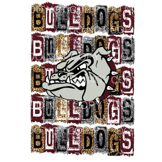 Bulldogs maroon BLOCK # 113 Sublimation transfers - Heat 