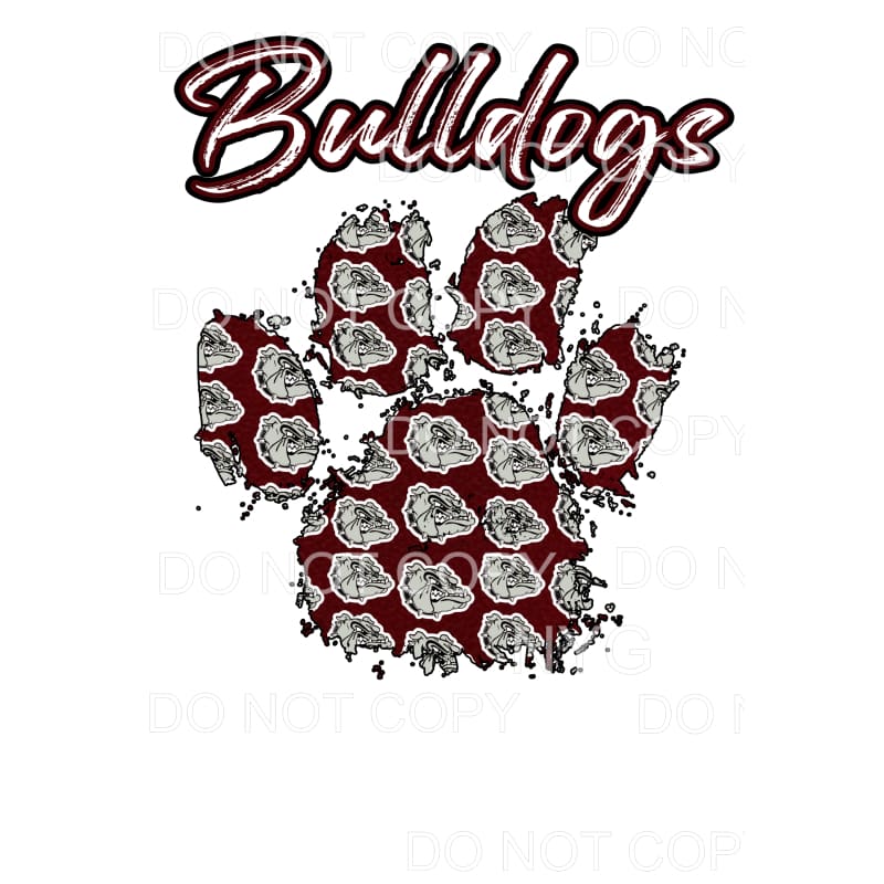 Bulldogs paw maroon # 570 Sublimation transfers - Heat 