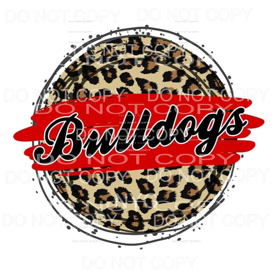 Bulldogs University Of Georgia Red Brush Stroke Leopard 