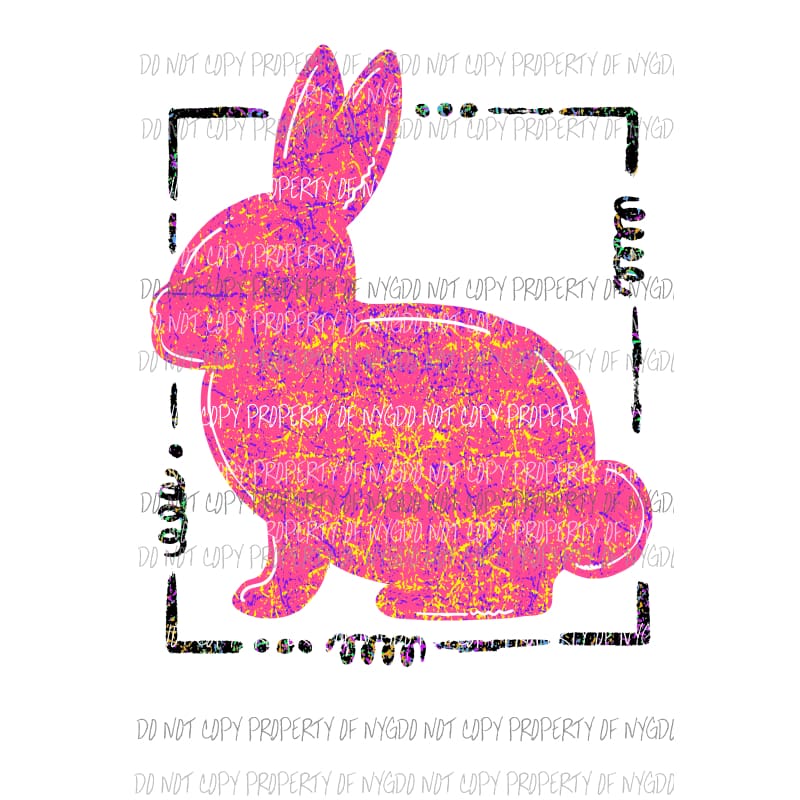 Bunny framed #6 Sublimation transfers Heat Transfer