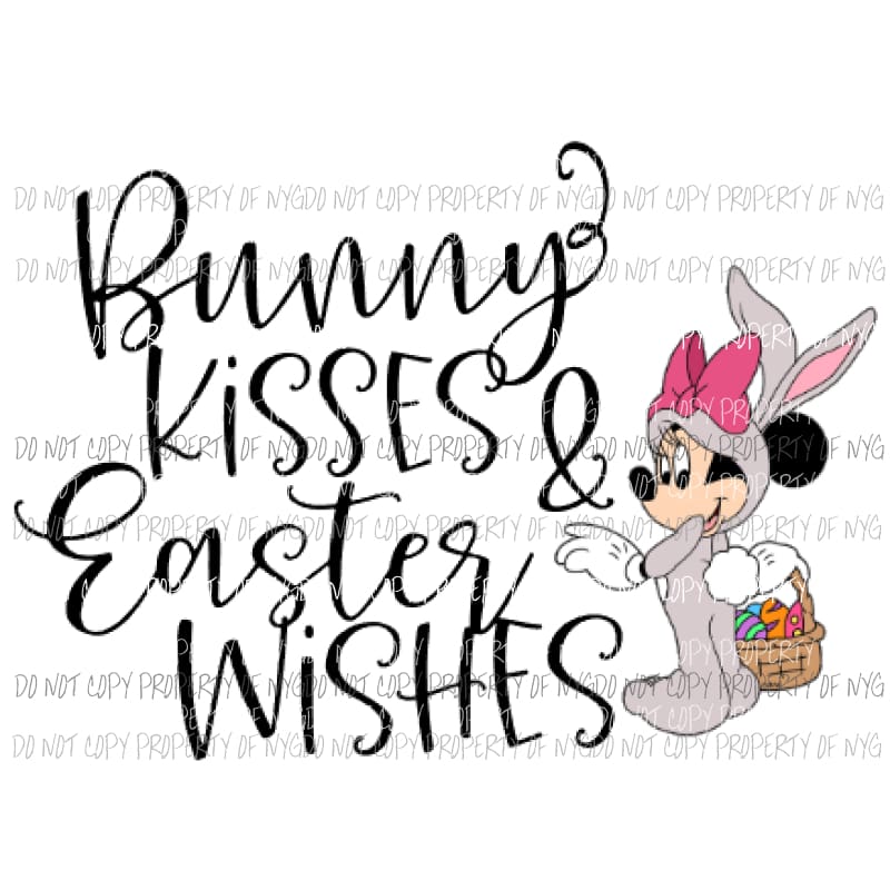 bunny kisses easter wishes 2 Sublimation transfers Heat Transfer